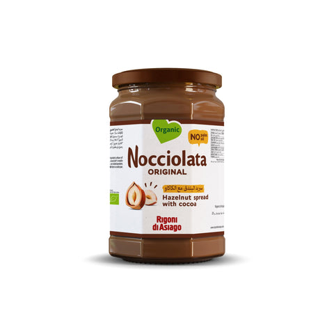Smooth and creamy organic cocoa hazelnut spread made with the finest italian hazelnuts. Palm oil free and naturally sweetened with organic cane sugar.