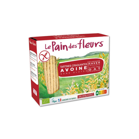 Crispbread with a mild and natural flavor, made from organic oat and rice flour. A fiber-rich option for a wholesome snack.