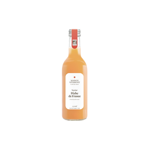 Smooth and fruity organic nectar made from juicy peaches grown in france. No added sugar, just natural goodness.