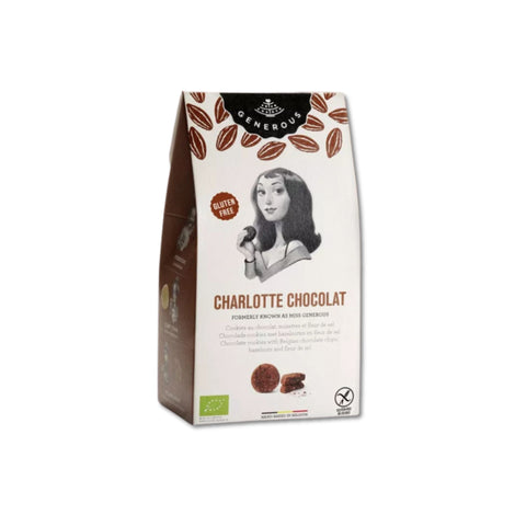 Rich organic cookies made with hazelnuts and dark belgian chocolate.